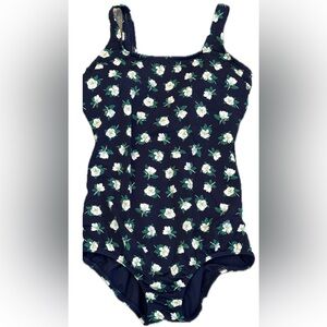 Draper James From Land’s End Floral Navy Bathing Suit